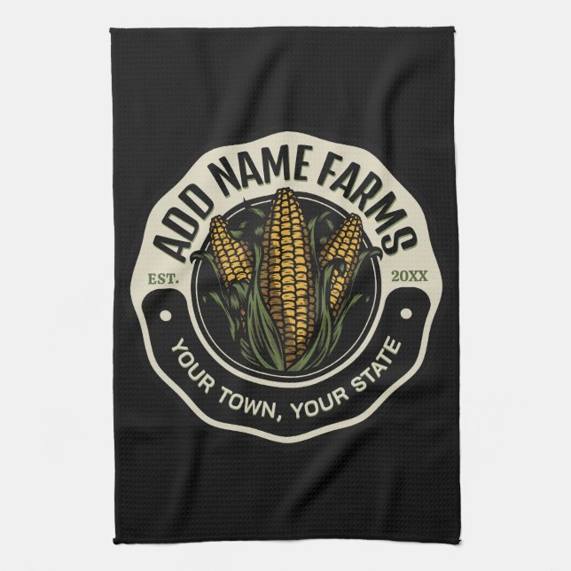 Personalised NAME Sweet Corn Garden Farm Farmer  Tea Towel (Vertical)