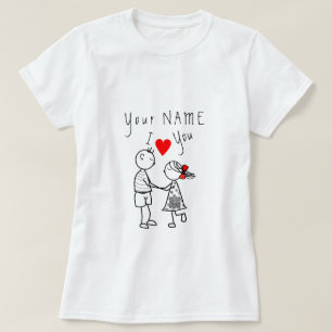 Personalised Name T-Shirt Love Gift Add Your Name