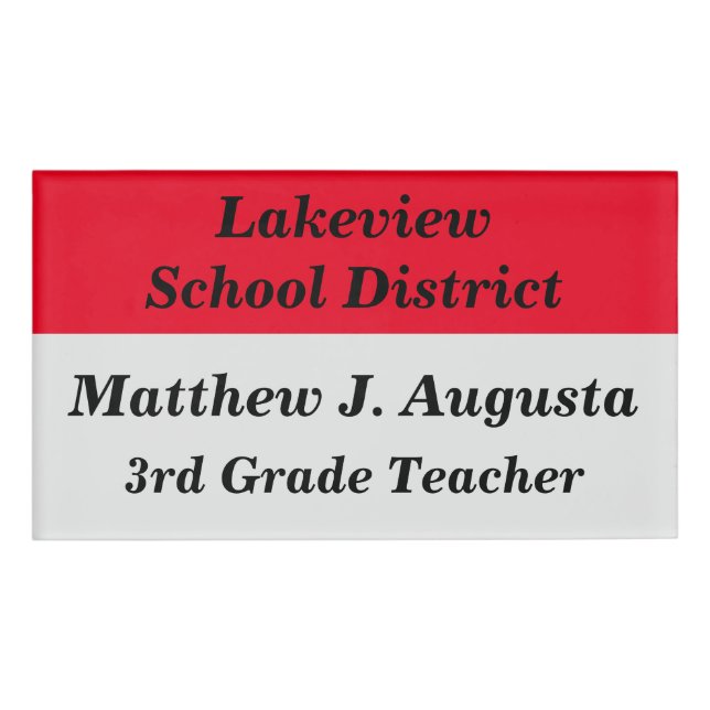 Personalised Name Tag with Magnetic Back (Front)