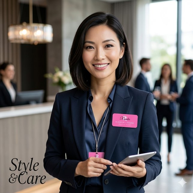 Personalised Name Tag with Monogram & Job Title (Personalized Name Tag with Monogram & Job Title)
