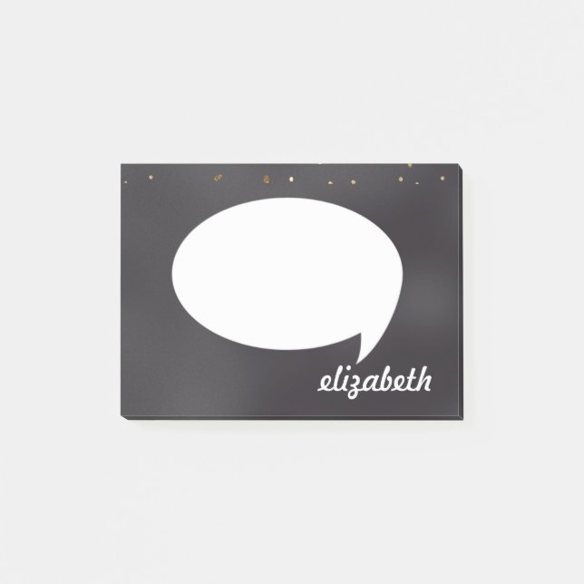 Personalised Name Talk Bubble  Post-it Notes (Front)