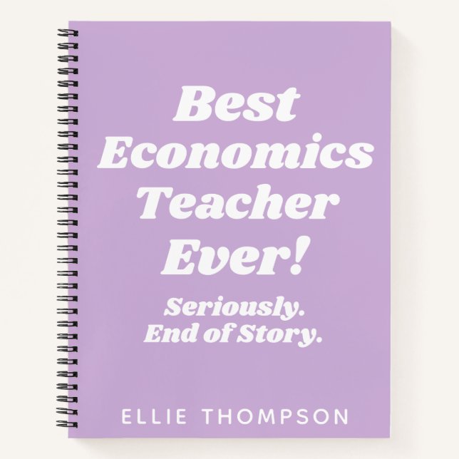 Personalised Name Teacher Appreciation Gift Purple Notebook (Front)