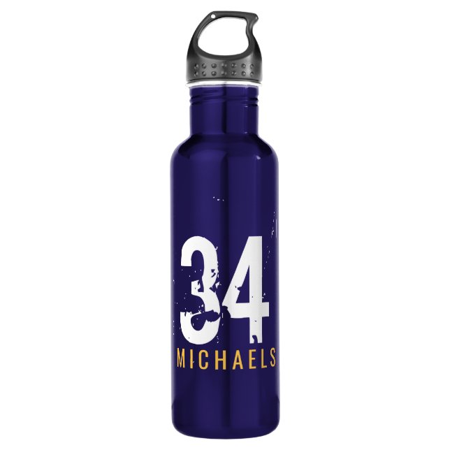 Personalised Name Team Player Number Custom Colour 710 Ml Water Bottle (Front)