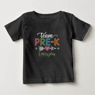 Personalised Name Team Pre-K PreSchool Teacher  Baby T-Shirt