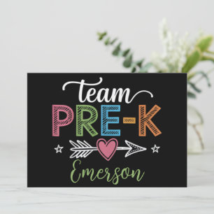 Personalised Name Team Pre-K PreSchool Teacher  Invitation