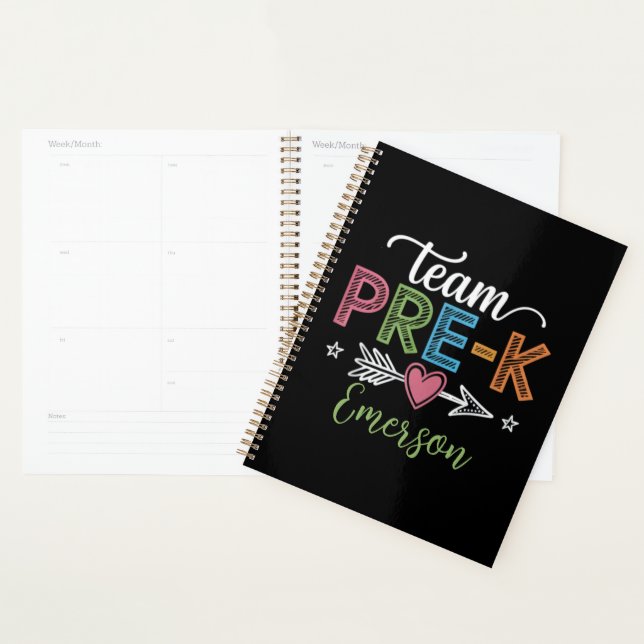 Personalised Name Team Pre-K PreSchool Teacher  Planner (Display)