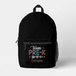 Personalised Name Team Pre-K PreSchool Teacher Printed Backpack