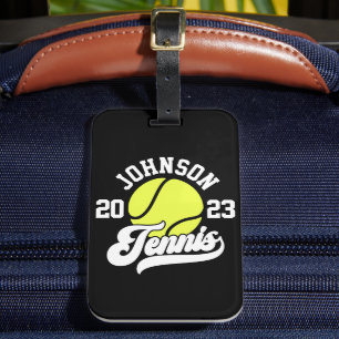 Personalised NAME Tennis Player Racket Ball Court Luggage Tag