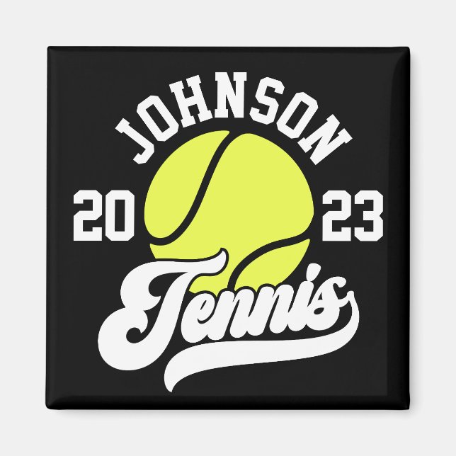 Personalised NAME Tennis Player Racket Ball Court Magnet (Front)