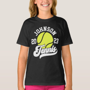 Personalised NAME Tennis Player Racket Ball Court T-Shirt