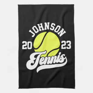 Personalised NAME Tennis Player Racket Ball Court Tea Towel