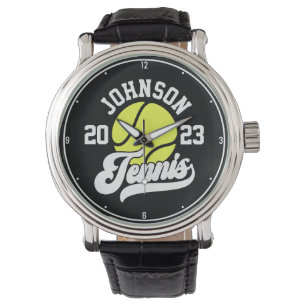 Personalised NAME Tennis Player Racket Ball Court Watch