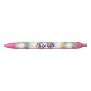 Personalised Name Text Cute Romantic Colourful Blue Ink Pen