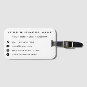 Personalised Name Text Info Business Luggage Tag