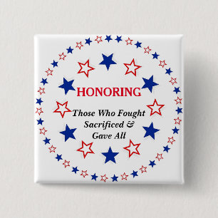 Personalised Name Text Patriotic Template Custom 15 Cm Square Badge