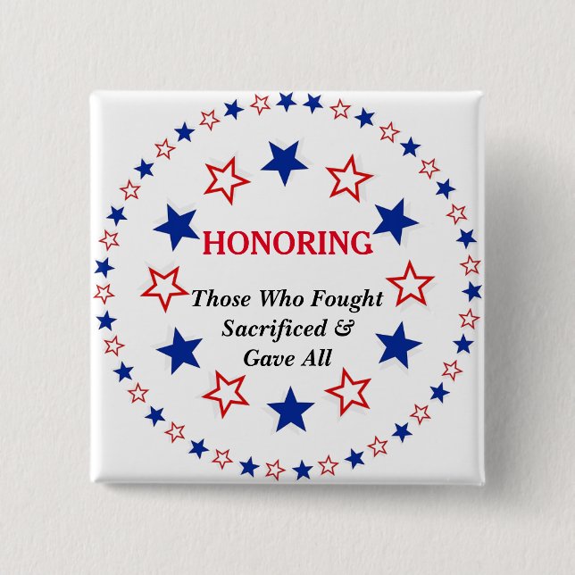Personalised Name Text Patriotic Template Custom 15 Cm Square Badge (Front)
