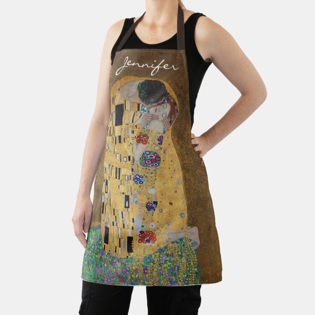 Personalised Name The Kiss (lovers) Gustav Klimt   Apron (Insitu)