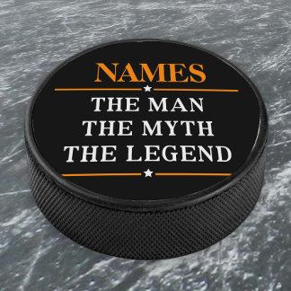 Personalised Name The Man The Myth The Legend Hockey Puck