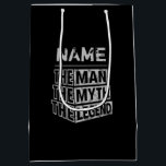 Personalised Name The Man The Myth The Legend Medium Gift Bag<br><div class="desc">Personalised your own name,  "the Man the Myth the Legend" typography design,  great custom gift bags for men,  dad,  grandpa,  husband,  boyfriend on father's day,  birthday,  anniversary,  and any special day.</div>