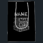 Personalised Name The Man The Myth The Legend Medium Gift Bag<br><div class="desc">Personalised your own name,  "the Man the Myth the Legend" typography design,  great custom gift bags for men,  dad,  grandpa,  husband,  boyfriend on father's day,  birthday,  anniversary,  and any special day.</div>