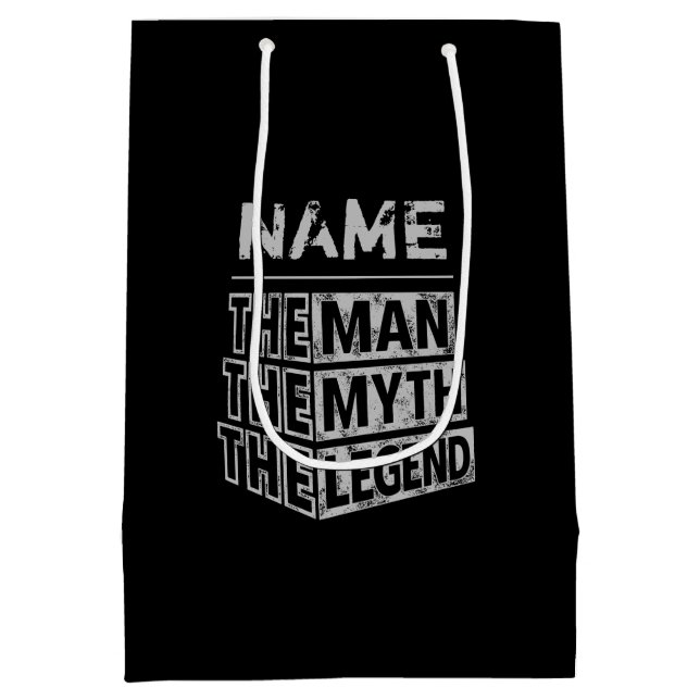 Personalised Name The Man The Myth The Legend Medium Gift Bag (Back)