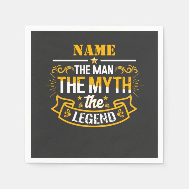 Personalised Name The Man The Myth The Legend Napkin (Front)