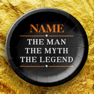 Personalised Name The Man The Myth The Legend Paper Plate