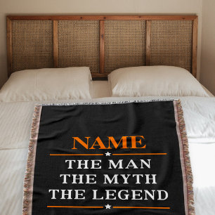 Personalised Name The Man The Myth The Legend Throw Blanket