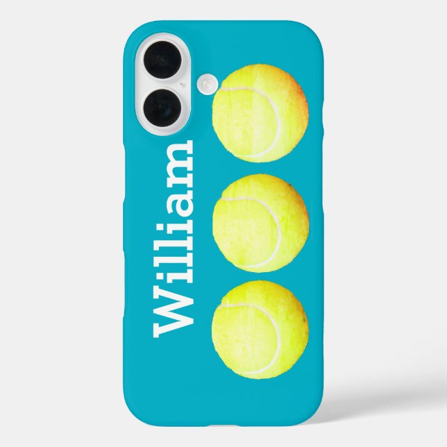 Personalised Name, Three Tennis Balls in a Row Case-Mate iPhone Case (Back)