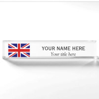 Personalised name title British Union Jack flag