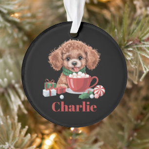 Personalised Name Toy Poodle Dog Lover Christmas Ornament