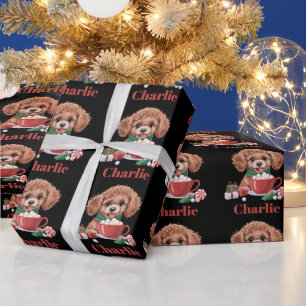 Personalised Name Toy Poodle Dog Lover Christmas  Wrapping Paper