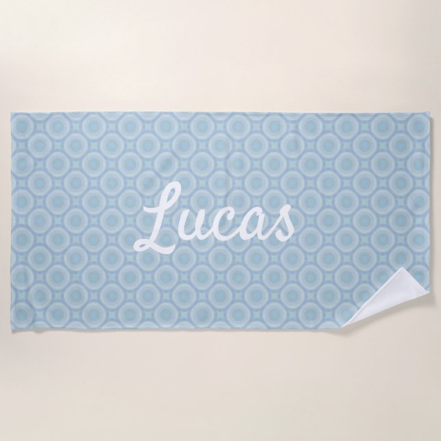Personalised Name Tranquil Ocean Bubbles Beach Towel (Front)