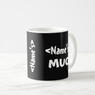 Personalised Name Trio Black White Coffee Mug