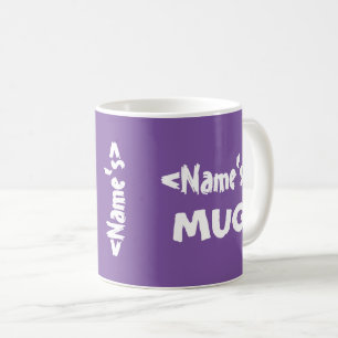 Personalised Name Trio Purple White Coffee Mug