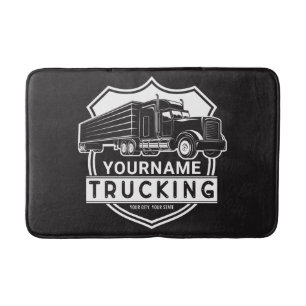 Personalised NAME Trucking Big Rig Semi Trucker   Bath Mat