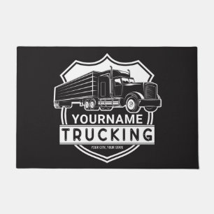 Personalised NAME Trucking Big Rig Semi Trucker   Doormat