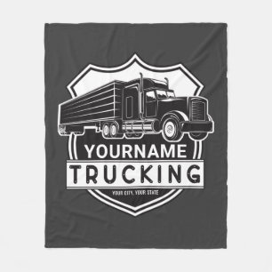Personalised NAME Trucking Big Rig Semi Trucker   Fleece Blanket