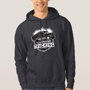 Personalised NAME Trucking Big Rig Semi Trucker  Hoodie