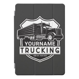 Personalised NAME Trucking Big Rig Semi Trucker   iPad Pro Cover
