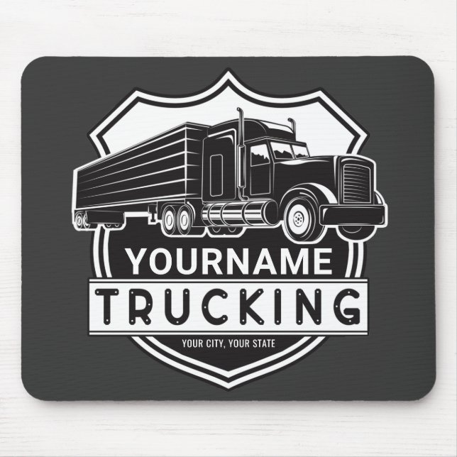 Personalised NAME Trucking Big Rig Semi Trucker  Mouse Mat (Front)