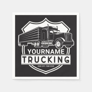 Personalised NAME Trucking Big Rig Semi Trucker   Napkin