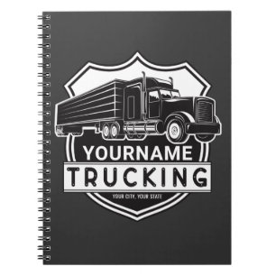 Personalised NAME Trucking Big Rig Semi Trucker   Notebook