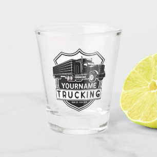 Personalised NAME Trucking Big Rig Semi Trucker  Shot Glass