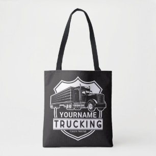 Personalised NAME Trucking Big Rig Semi Trucker   Tote Bag