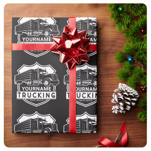 Personalised NAME Trucking Big Rig Semi Trucker  Wrapping Paper