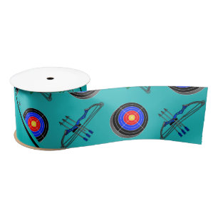 Personalised name turquoise archery satin ribbon