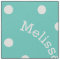 Personalised Name Turquoise Teal Blue Polka Dot