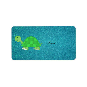 Personalised name turtle label