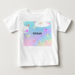 personalised name unicorn  baby T-Shirt